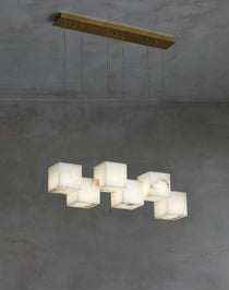 Modern Alabaster Cube Pendant Light - CasaraHouse