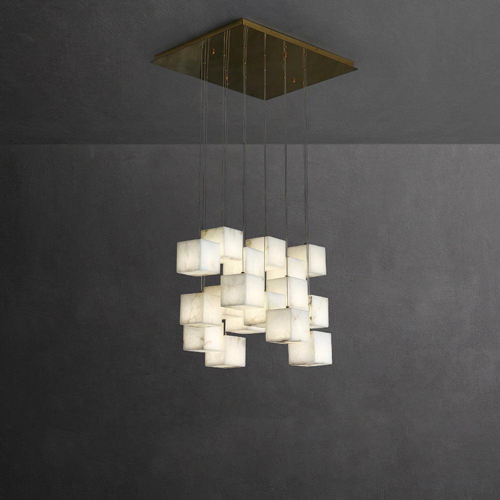Modern Alabaster Cube Pendant Light - CasaraHouse