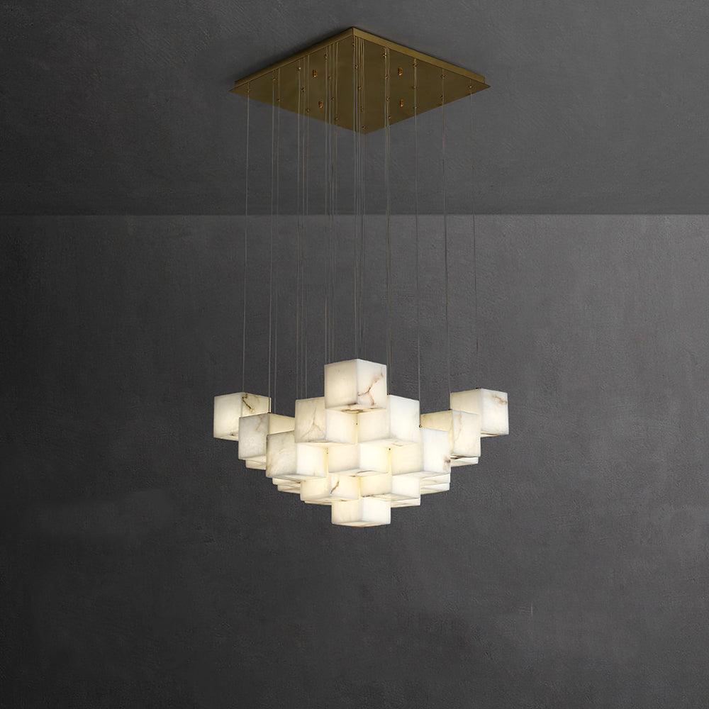 Modern Alabaster Cube Pendant Light - CasaraHouse