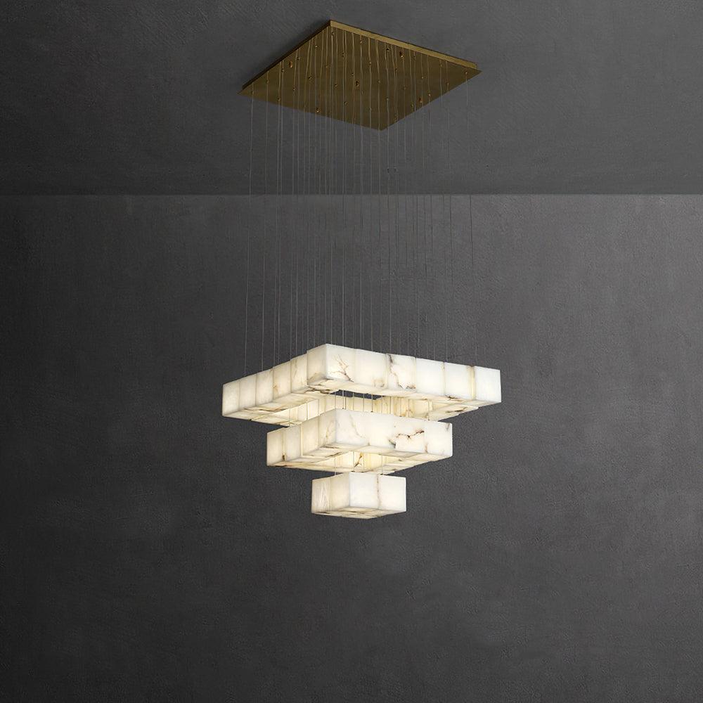 Modern Alabaster Cube Pendant Light - CasaraHouse