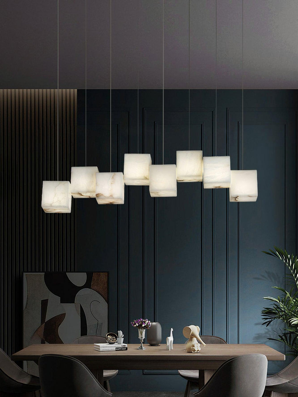 Modern Alabaster Cube Pendant Light - CasaraHouse
