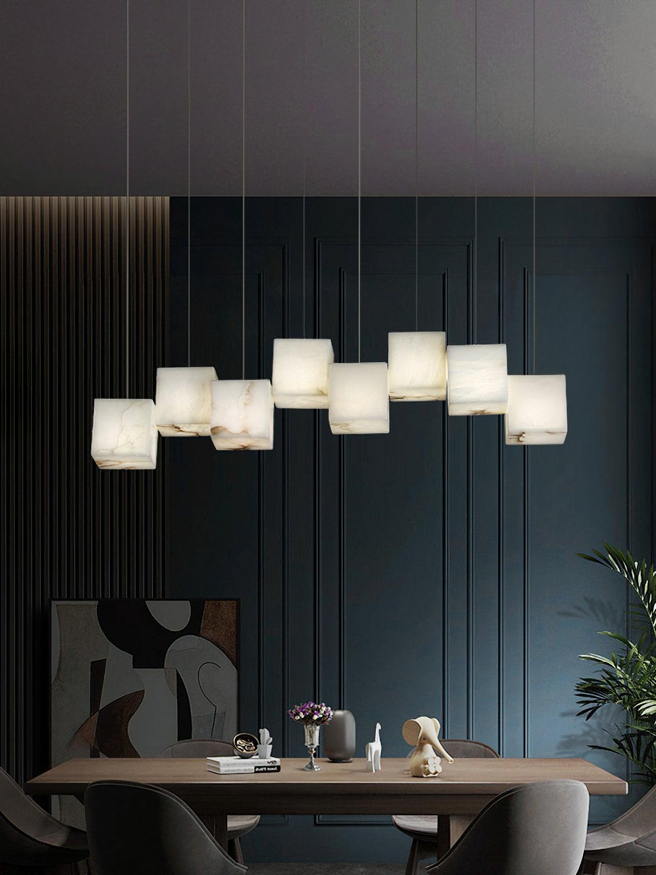 Modern Alabaster Cube Pendant Light - CasaraHouse
