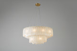 Contemporary Alabaster Cascade Tiered Chandelier