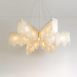 Contemporary Alabaster Cascade Tiered Chandelier