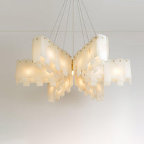 Contemporary Alabaster Cascade Tiered Chandelier