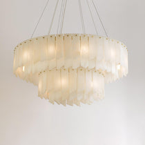 Contemporary Alabaster Cascade Tiered Chandelier