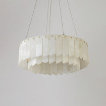 Contemporary Alabaster Cascade Tiered Chandelier
