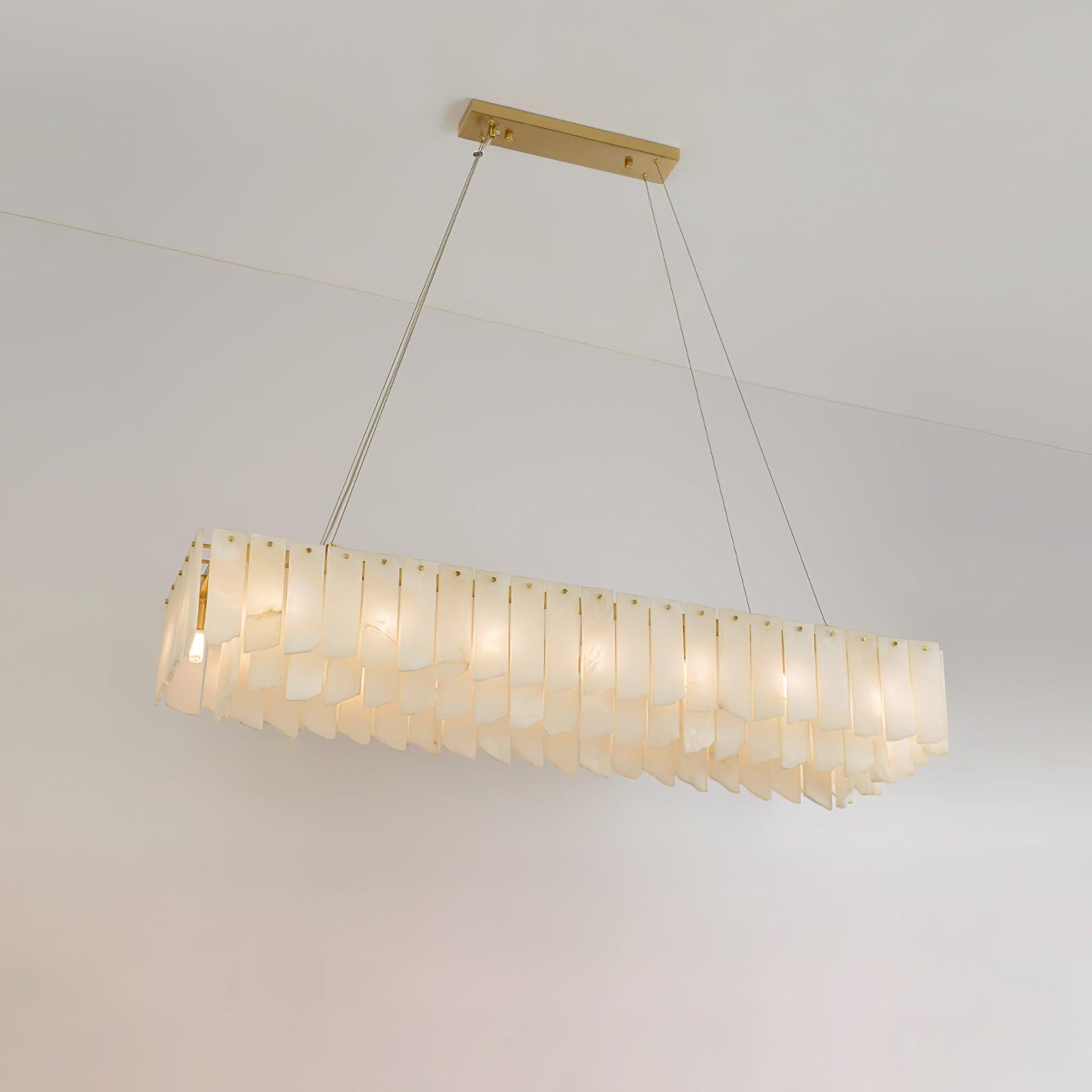 Contemporary Alabaster Cascade Tiered Chandelier