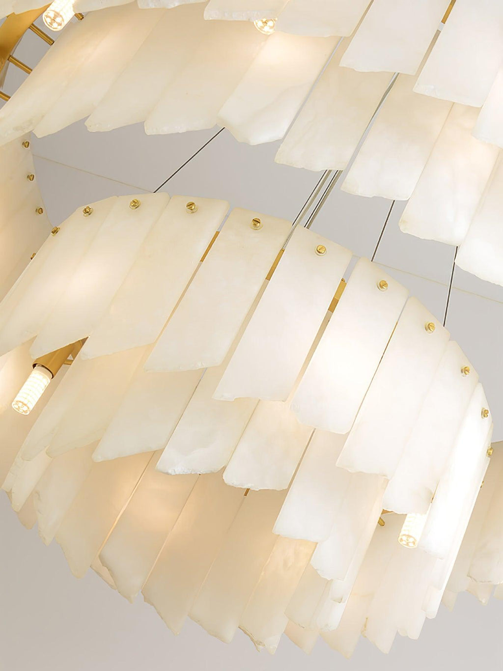 Contemporary Alabaster Cascade Tiered Chandelier