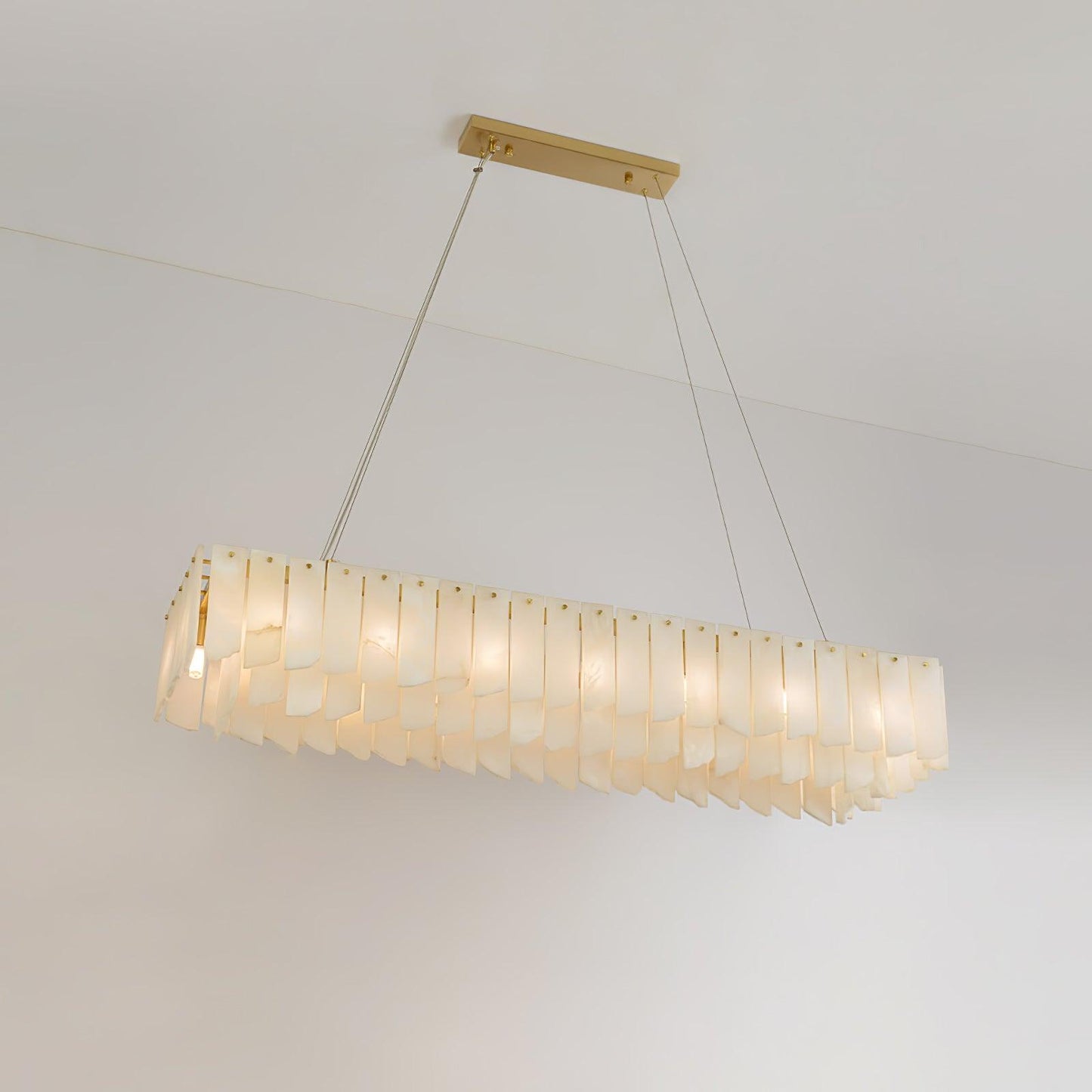 Contemporary Alabaster Cascade Tiered Chandelier