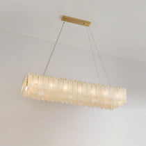 Contemporary Alabaster Cascade Tiered Chandelier