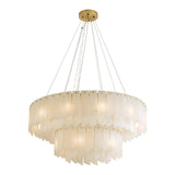 Contemporary Alabaster Cascade Tiered Chandelier