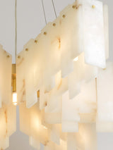 Contemporary Alabaster Cascade Tiered Chandelier