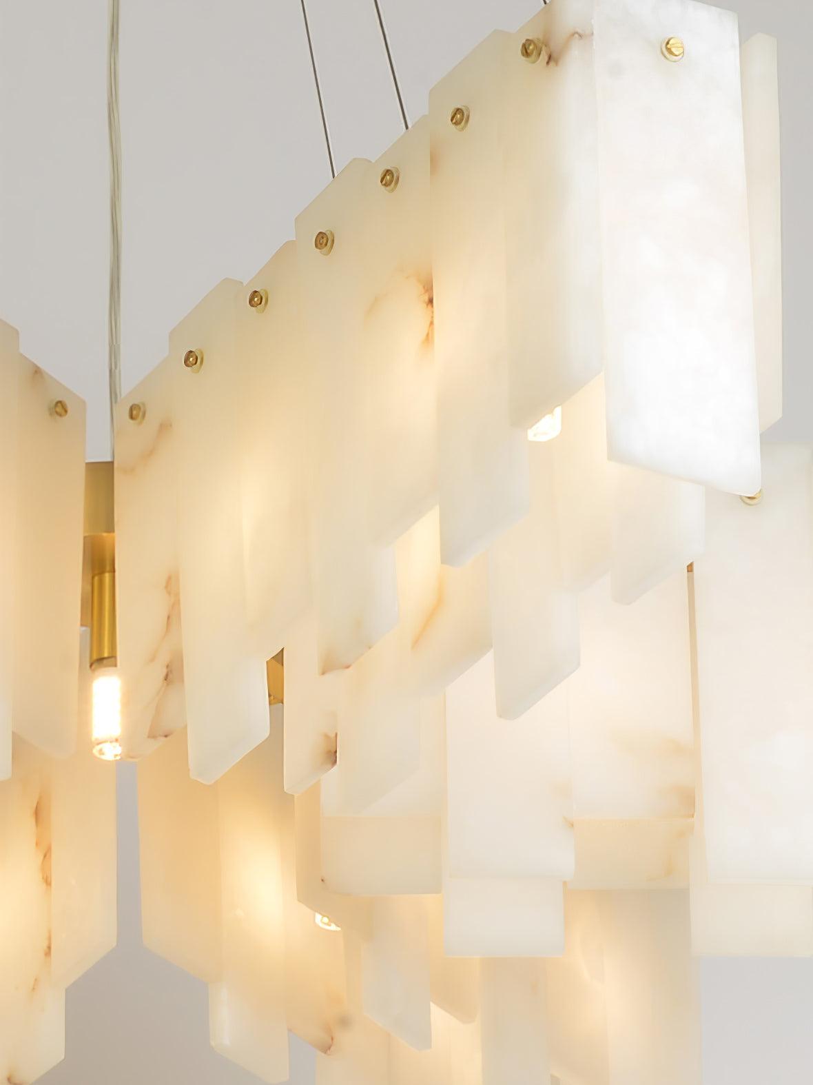 Contemporary Alabaster Cascade Tiered Chandelier