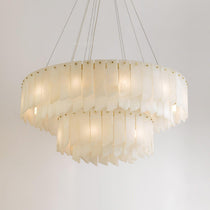 Contemporary Alabaster Cascade Tiered Chandelier