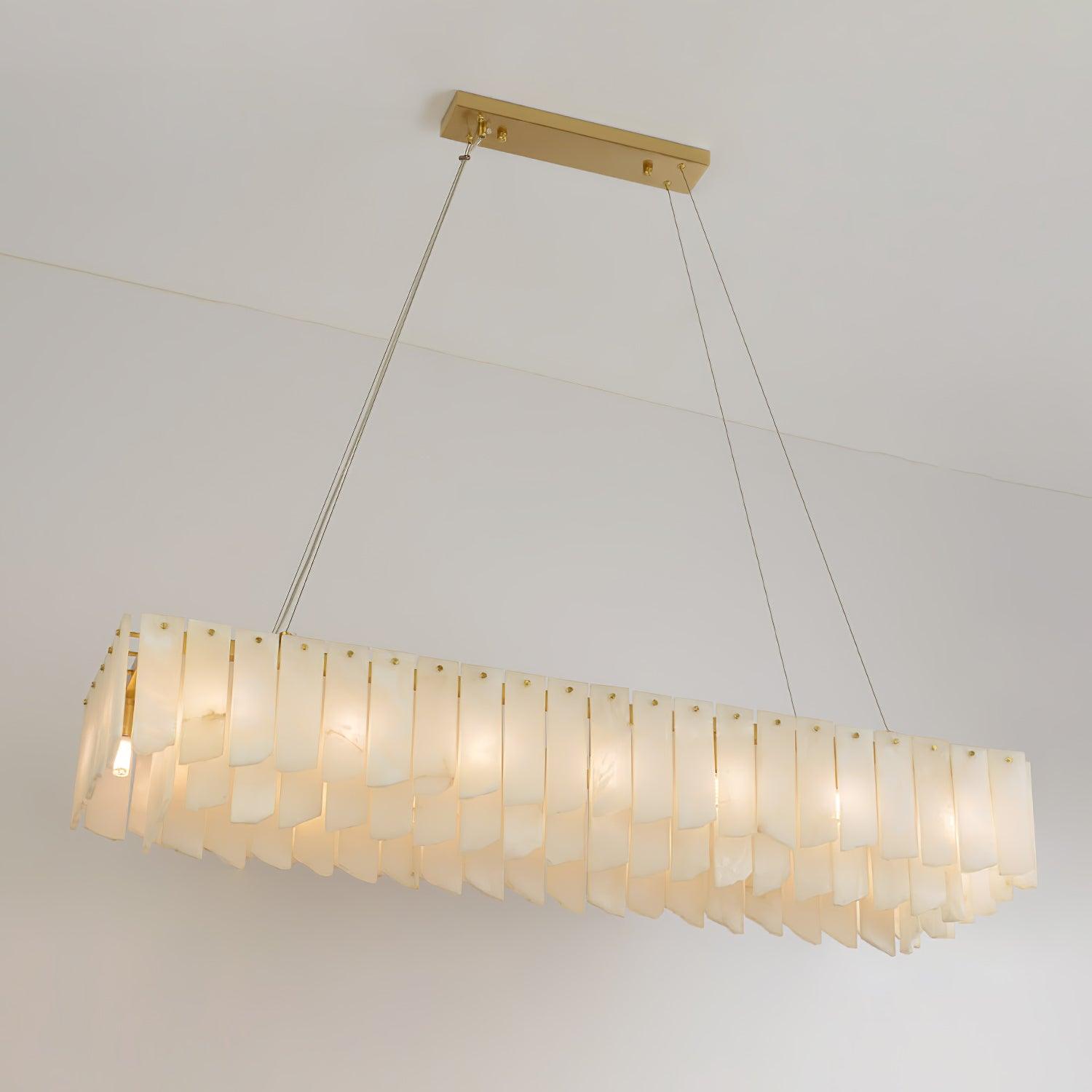 Contemporary Alabaster Cascade Tiered Chandelier
