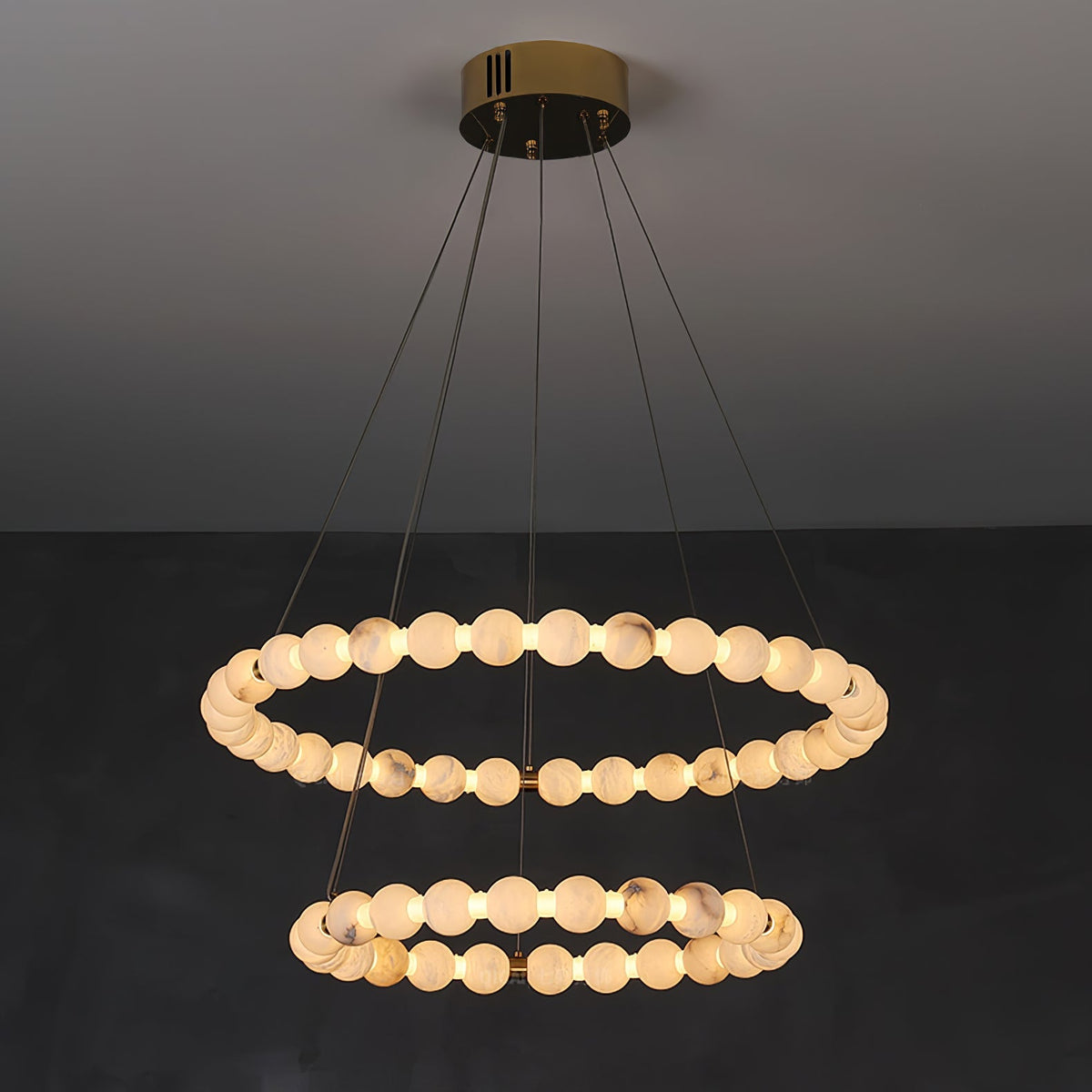 Alabaster Orb Ring Chandelier