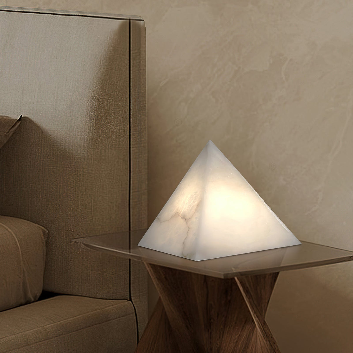 Alabaster Pyramid Table Lamp Main image