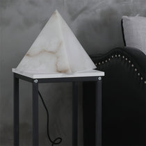 Alabaster Pyramid Table Lamp