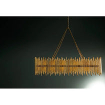 Althely Brass 10 Lights Rectangle Pendant Chandelier