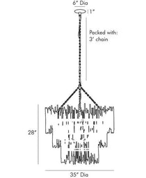 Althely Brass 12 Lights  3- Tier Chandelier