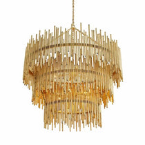 Althely Brass 12 Lights  3- Tier Chandelier