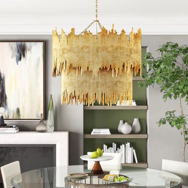 Althely Brass 8 Lights  2-Tier Chandelier