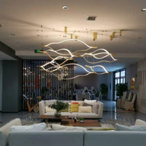 Modern Simple Aluminum Waving Chandelier