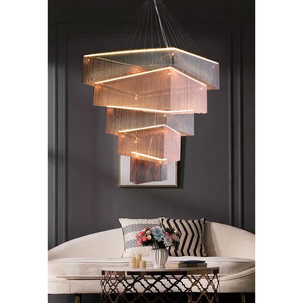 Aluminum Chain Tassel Chandelier