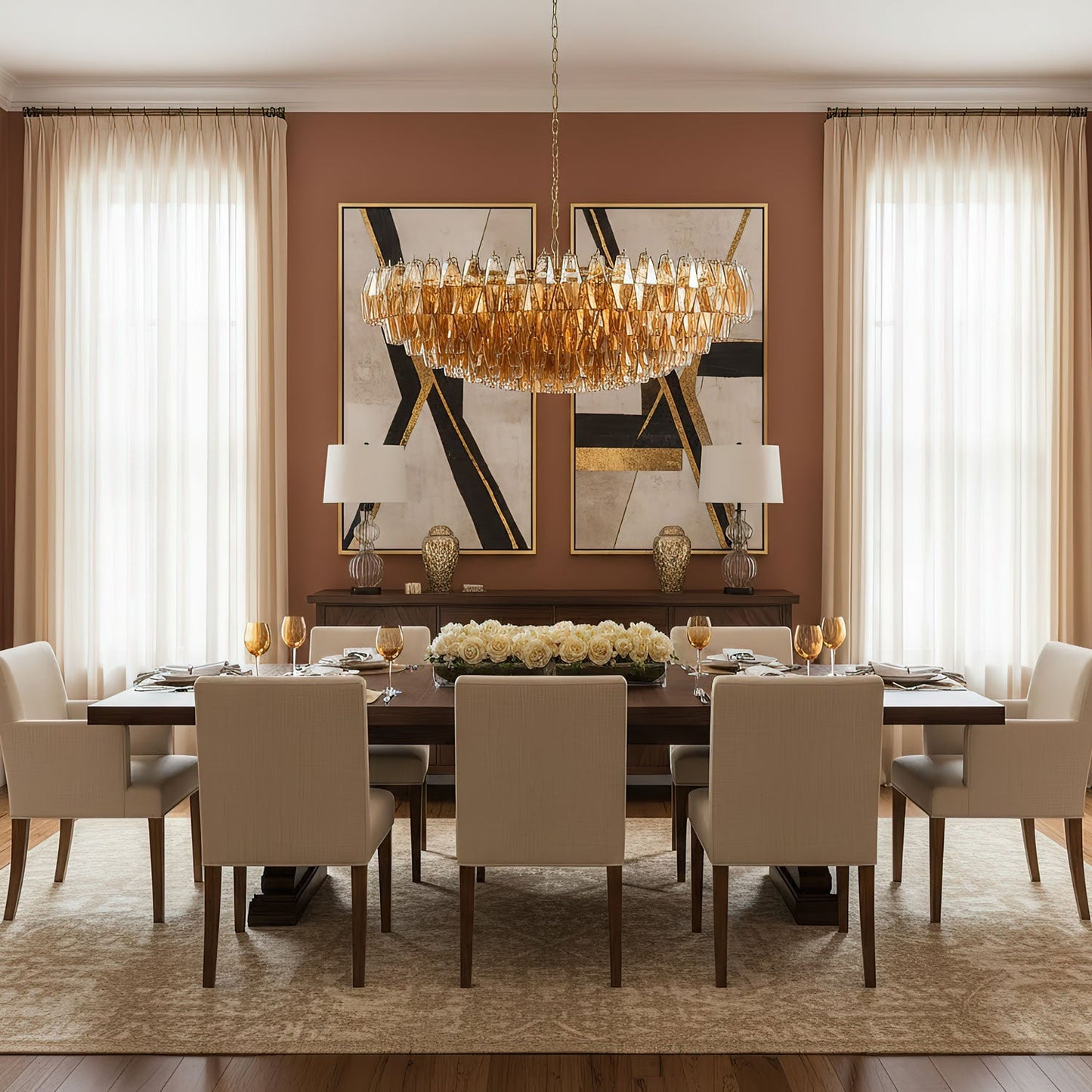 Premium Amber Sorrento Chandelier - CasaraHouse