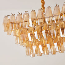 Amber Prism Glass Chandelier