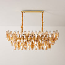 Amber Prism Glass Chandelier