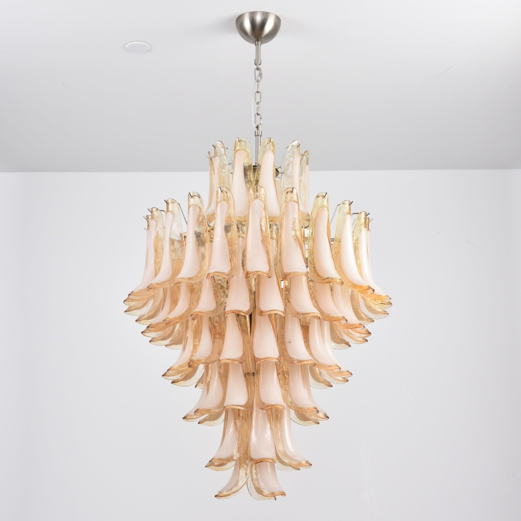 Designer Amber Cloud Murano Glass Petals Chandelier - CasaraHouse