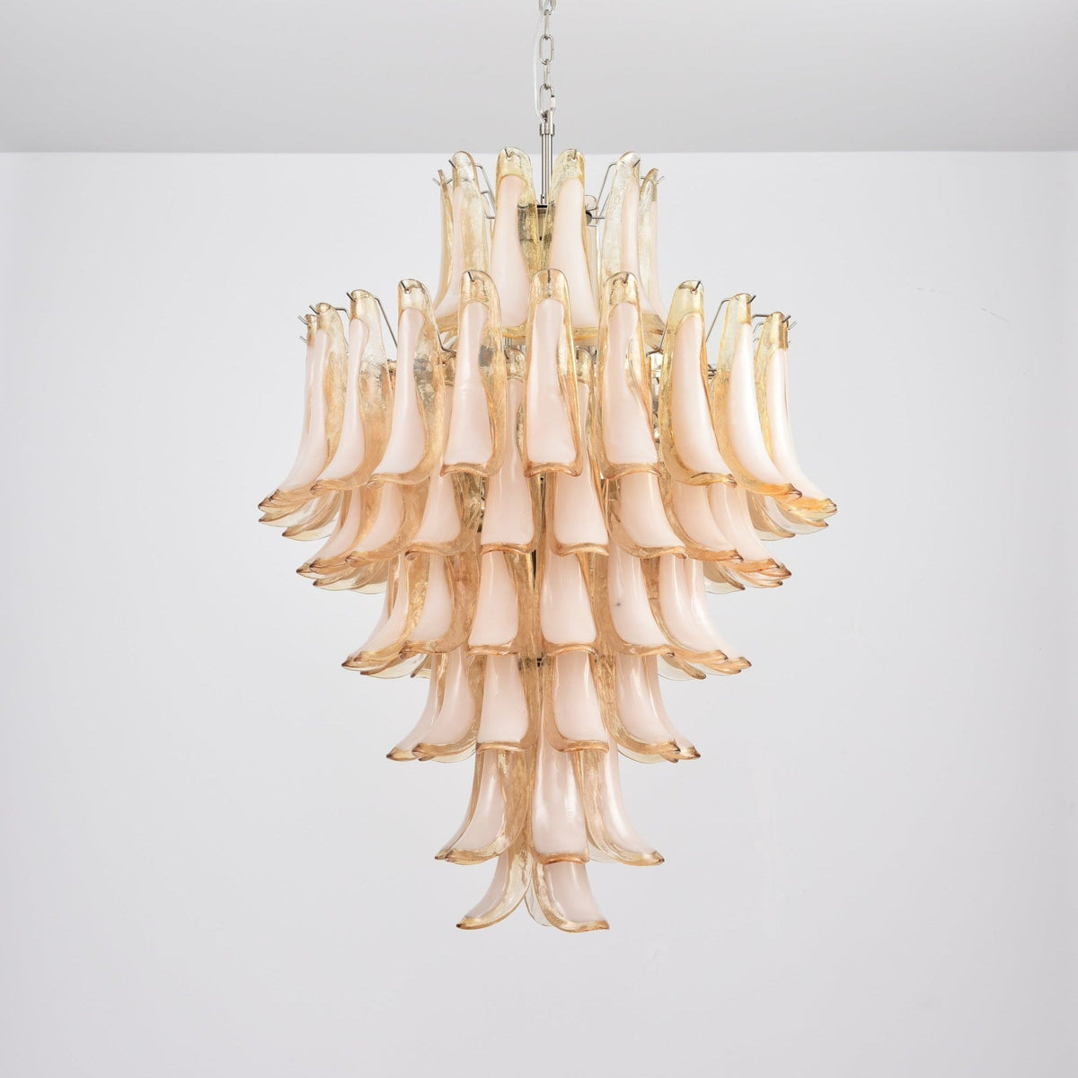 Designer Amber Cloud Murano Glass Petals Chandelier - CasaraHouse