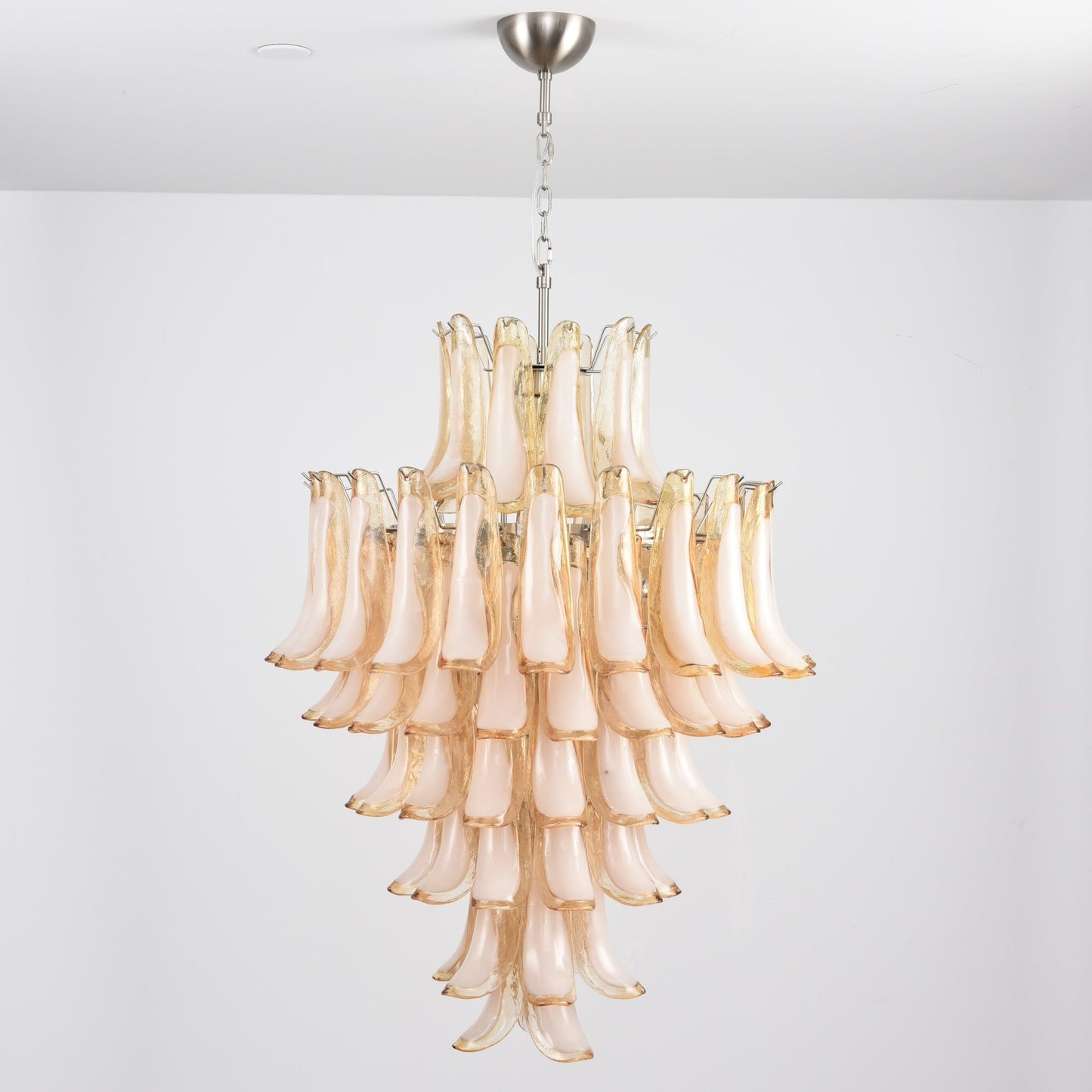 Designer Amber Cloud Murano Glass Petals Chandelier - CasaraHouse
