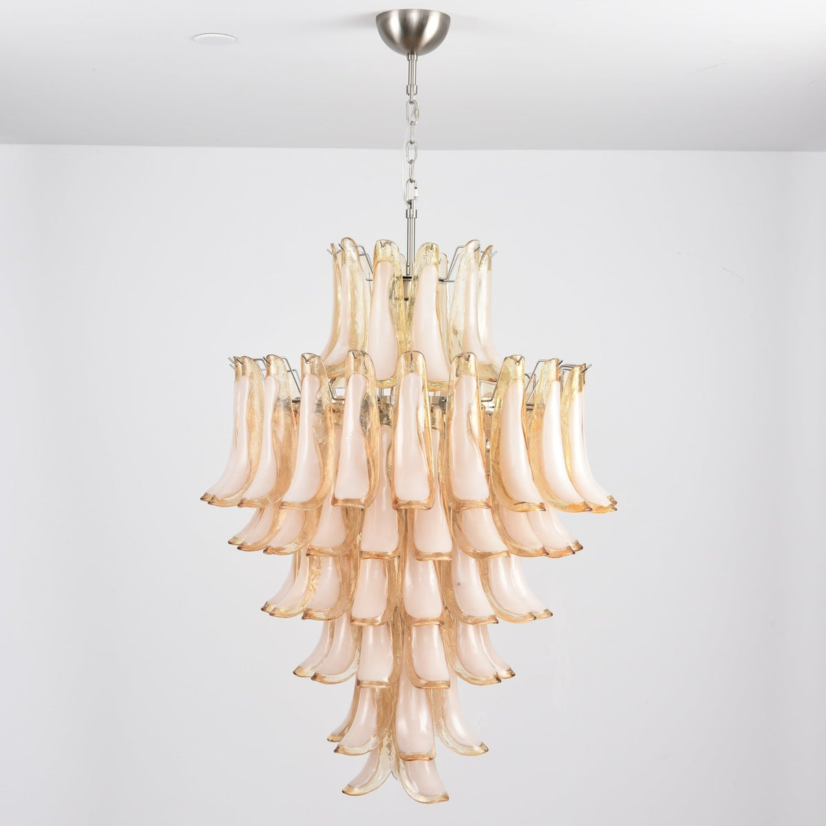 Designer Amber Cloud Murano Glass Petals Chandelier - CasaraHouse