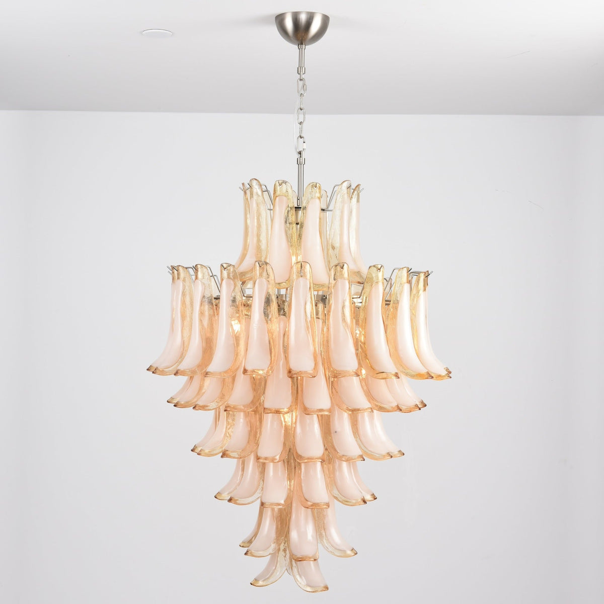 Designer Amber Cloud Murano Glass Petals Chandelier - CasaraHouse