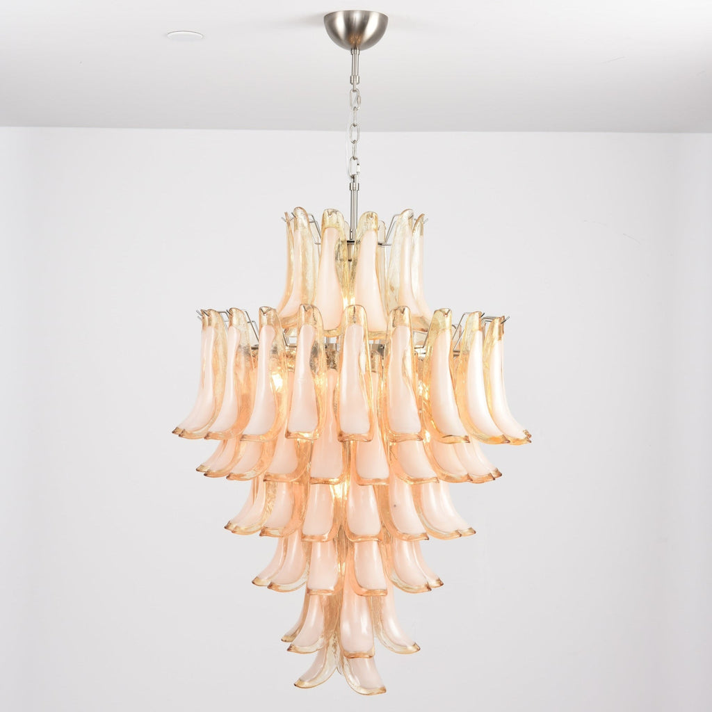 Designer Amber Cloud Murano Glass Petals Chandelier - CasaraHouse