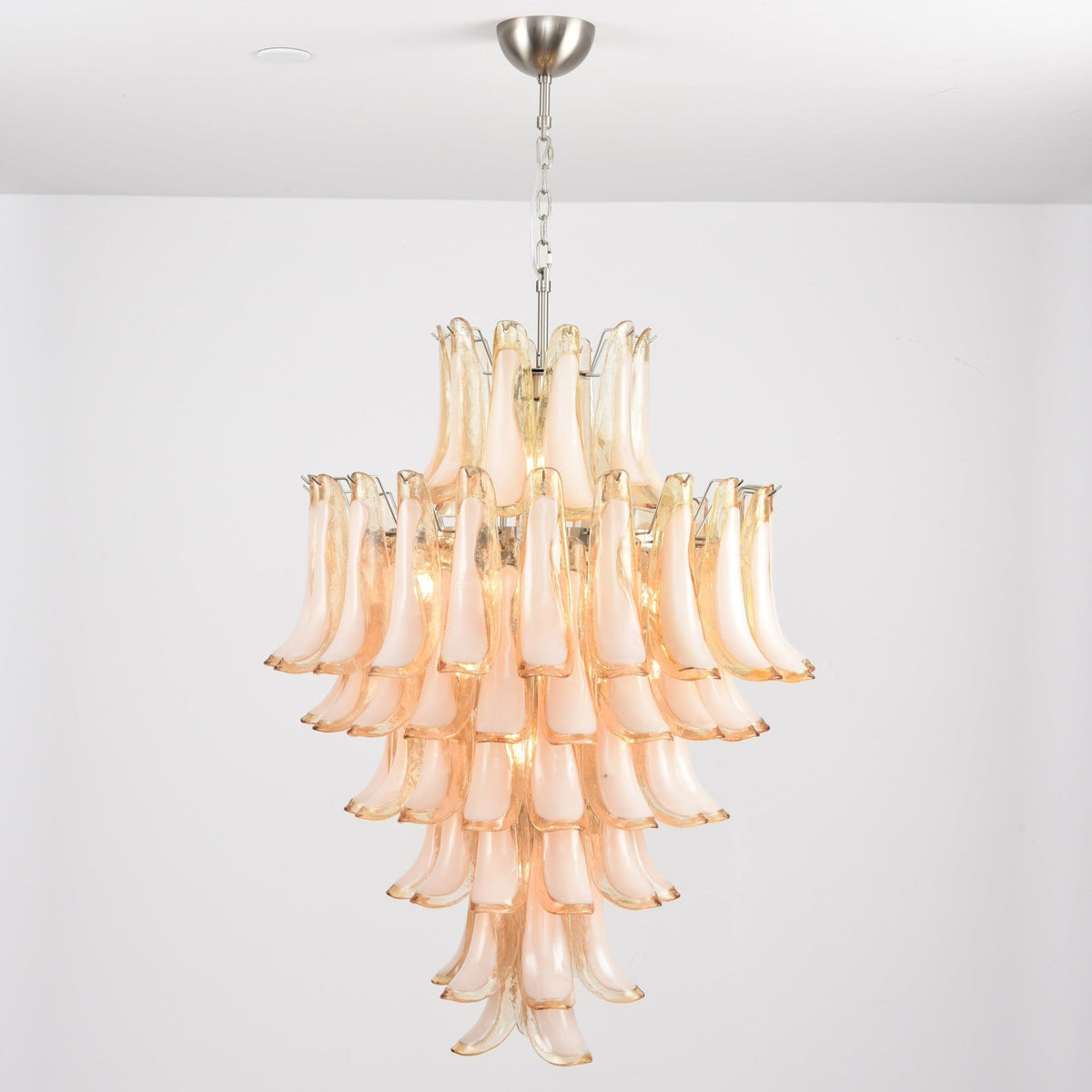 Designer Amber Cloud Murano Glass Petals Chandelier - CasaraHouse