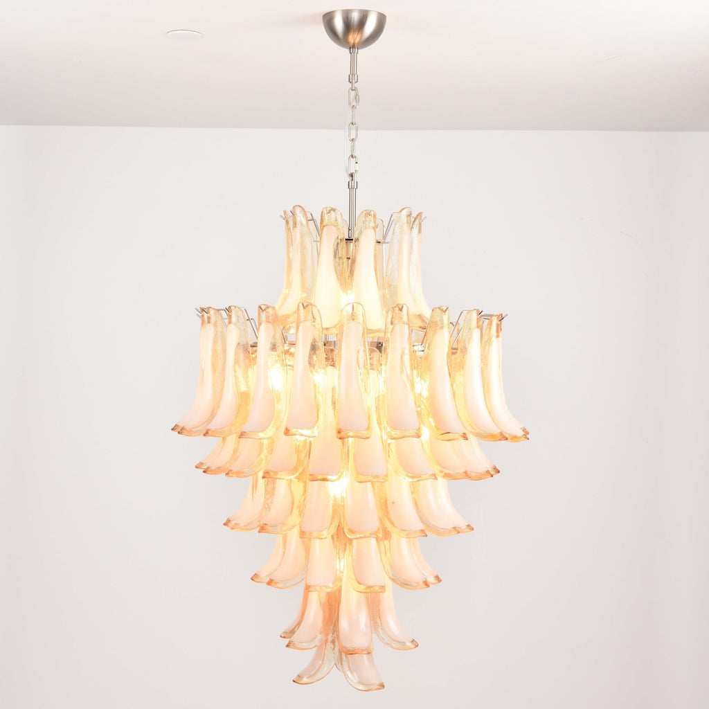 Designer Amber Cloud Murano Glass Petals Chandelier - CasaraHouse