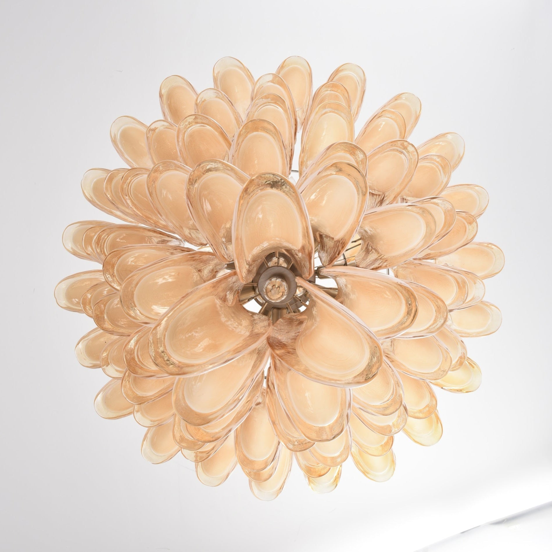 Designer Amber Cloud Murano Glass Petals Chandelier - CasaraHouse