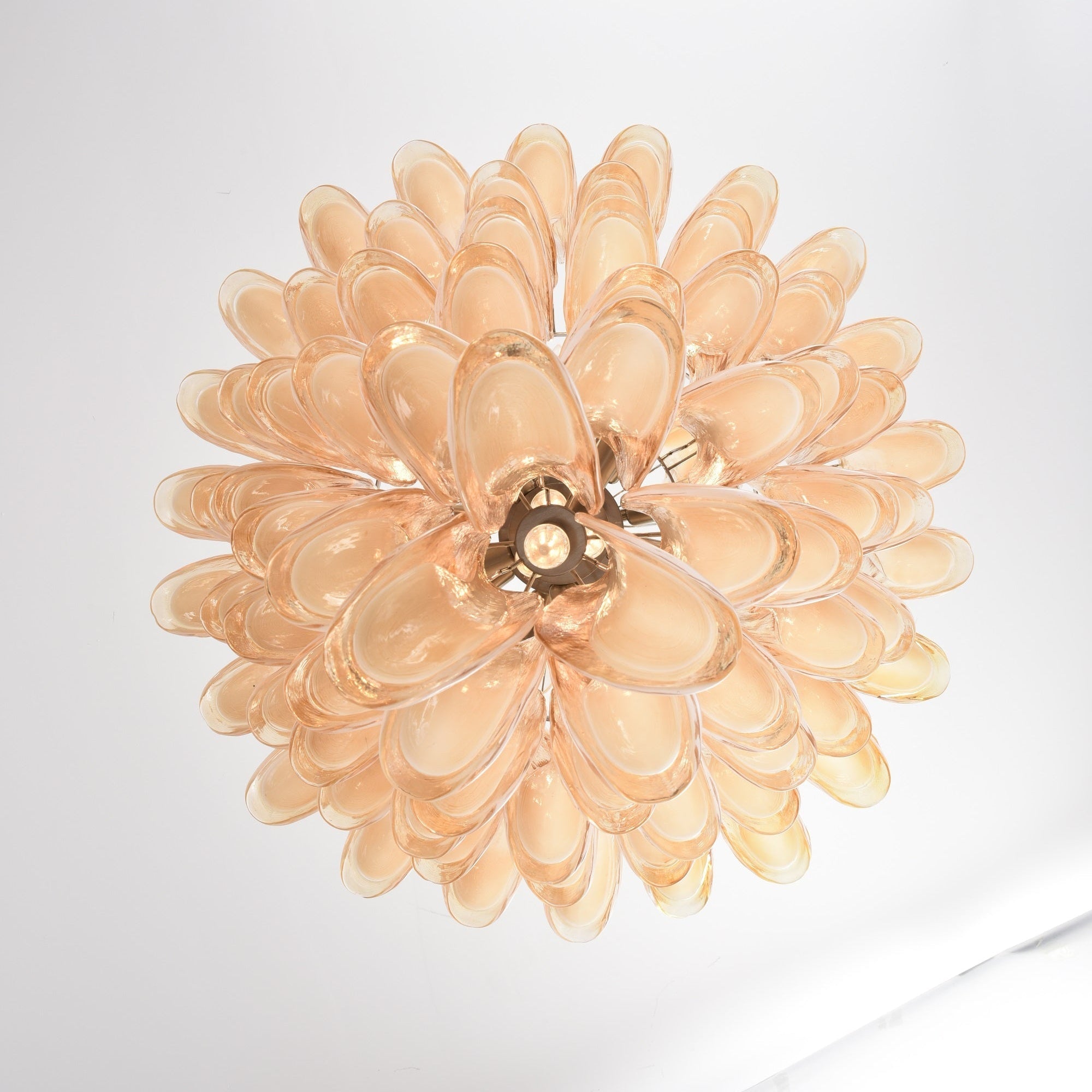 Designer Amber Cloud Murano Glass Petals Chandelier - CasaraHouse