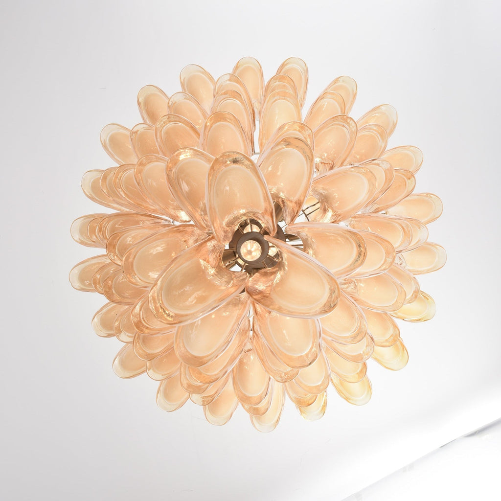 Amber Cloud Murano Glass Petals Chandelier