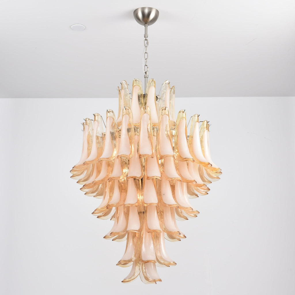 Designer Amber Cloud Murano Glass Petals Chandelier - CasaraHouse