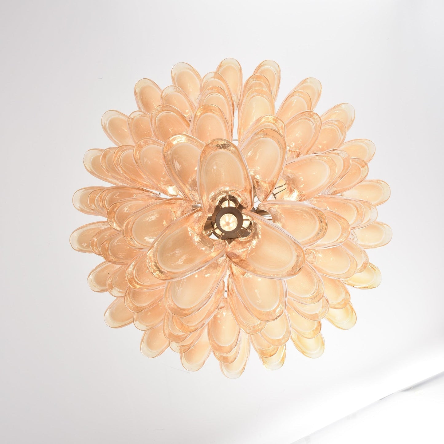 Designer Amber Cloud Murano Glass Petals Chandelier - CasaraHouse