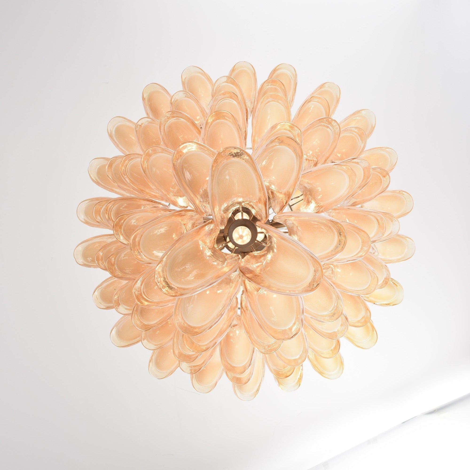 Designer Amber Cloud Murano Glass Petals Chandelier - CasaraHouse