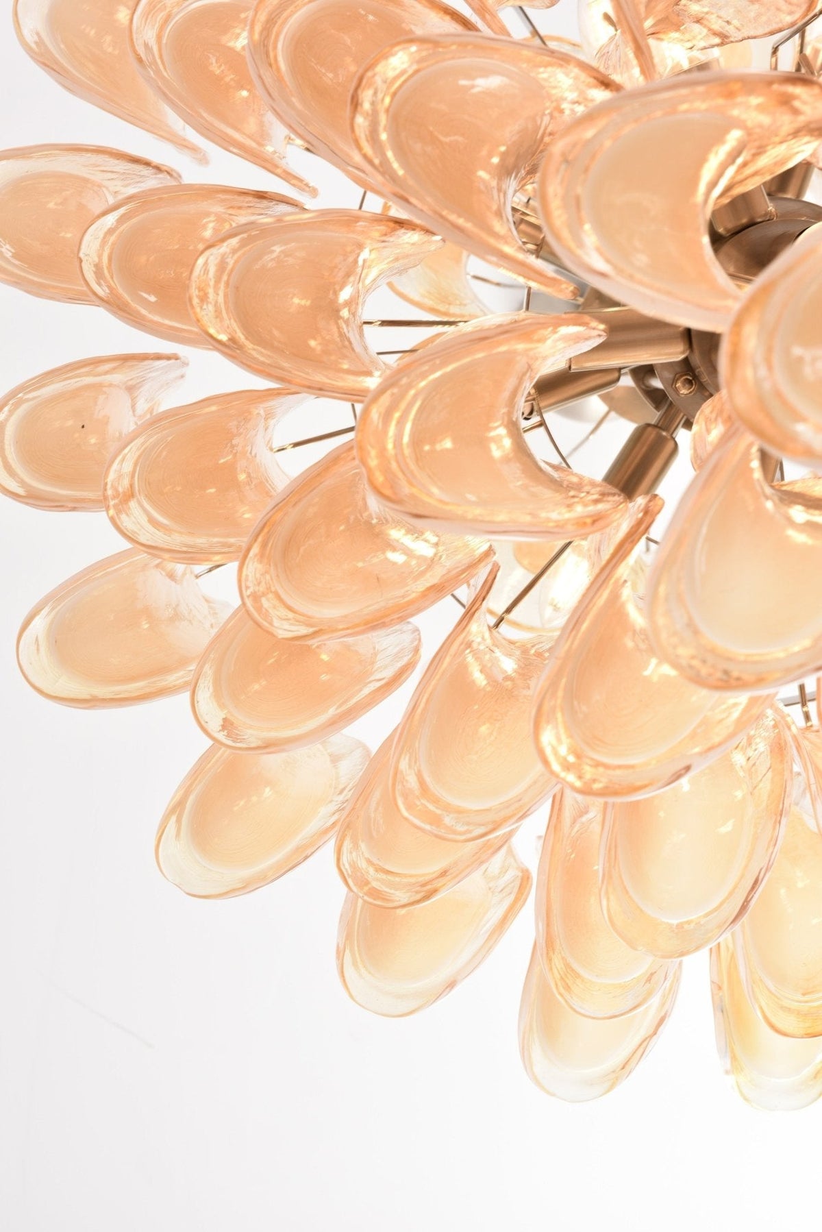 Designer Amber Cloud Murano Glass Petals Chandelier - CasaraHouse