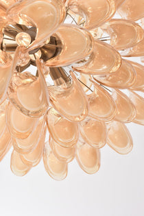 Designer Amber Cloud Murano Glass Petals Chandelier - CasaraHouse