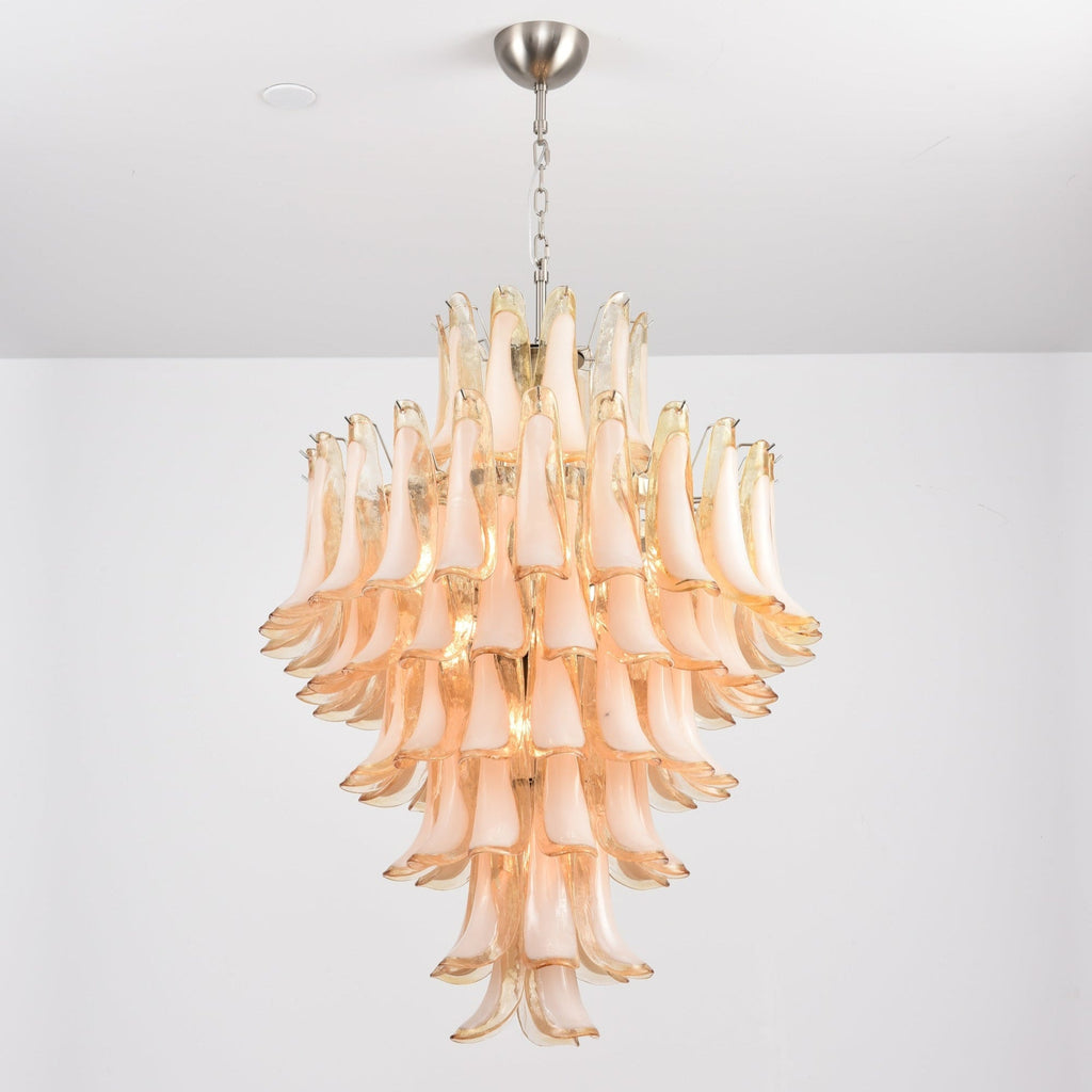 Designer Amber Cloud Murano Glass Petals Chandelier - CasaraHouse