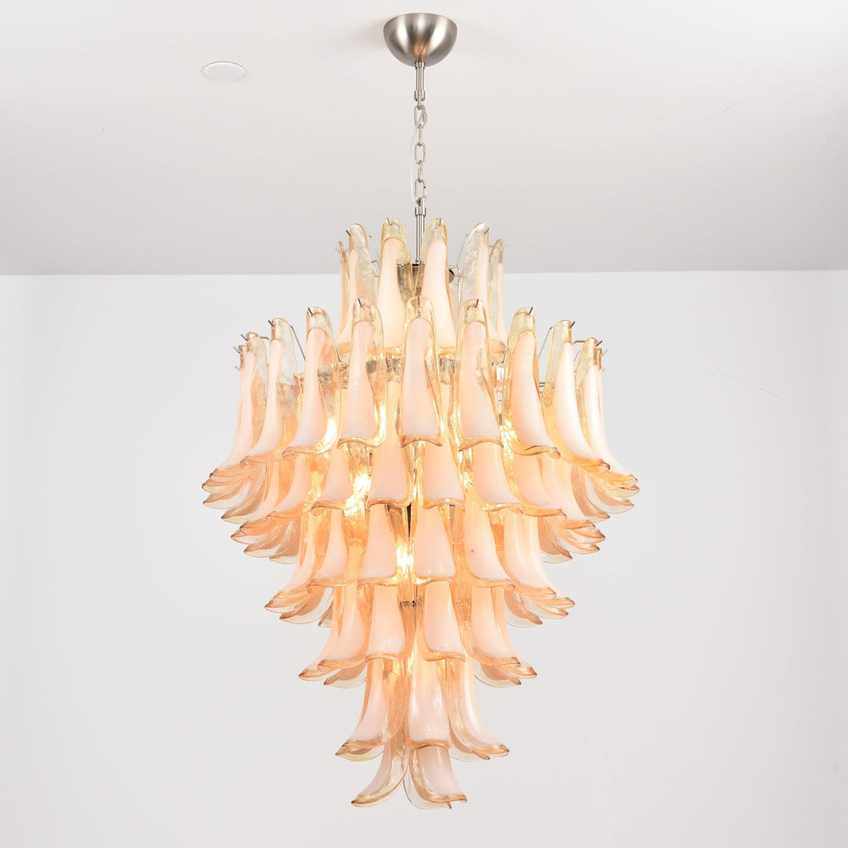 Designer Amber Cloud Murano Glass Petals Chandelier - CasaraHouse